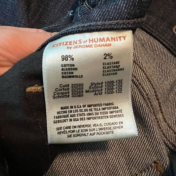 Citizens of humanity dark wash straight leg jeans - Picture 7 of 14